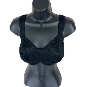 Triumph Black Floral Lace Bra – Size 36DD